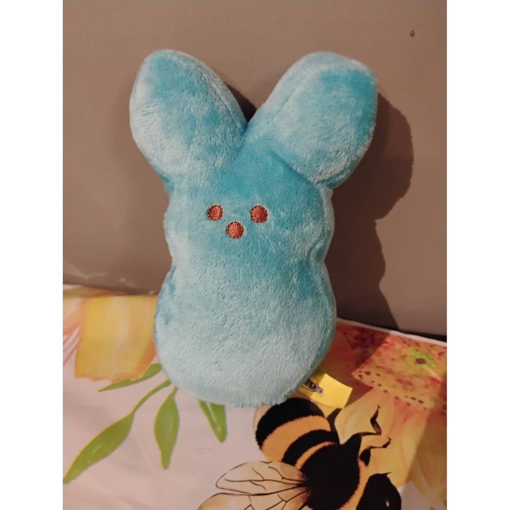 Peeps Brand Blue Bunny Plush Easter Marshmallow Stuffed Animal Toy
